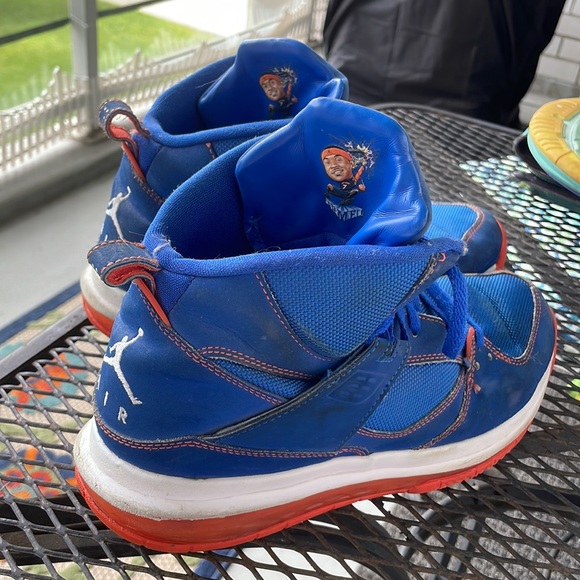 Jordan Air Flight 45 High Max Size 7 YOUTH Carmelo Anthony Blue/Orange - Picture 2 of 7